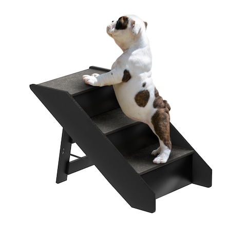 Pet Adobe Folding Pet Stairs with Carpeted Foldable Wood for Home /Travel, Dogs, Cats, Pets up to 80-pounds 772617DGM